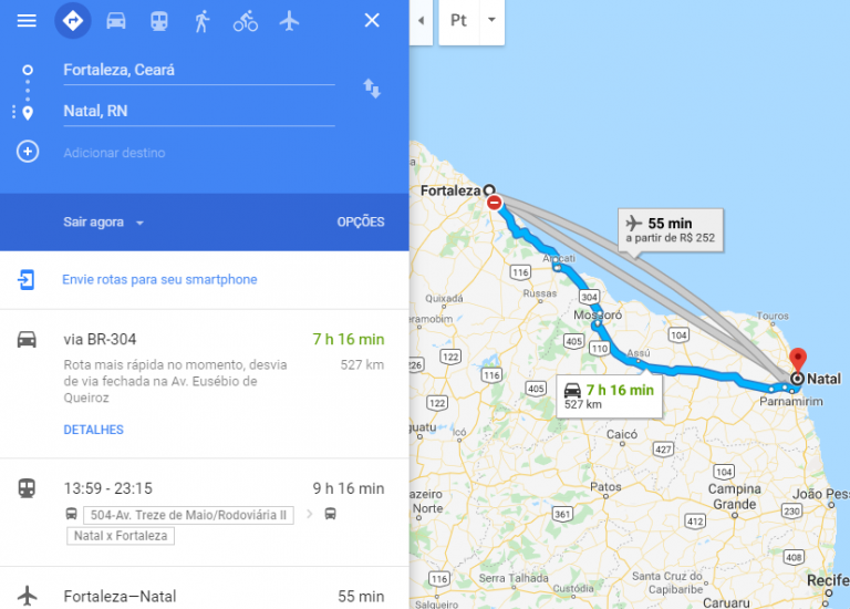 Distância entre Fortaleza e Natal: Tempo de Viagem de Carro | Encontra ...