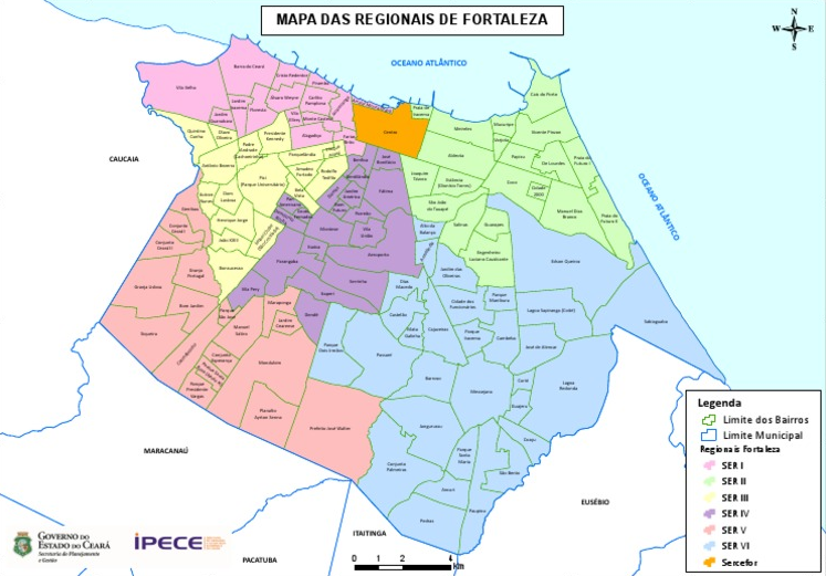 12 regionais de Fortaleza, confira a nova divisão da capital cearense, Ceará